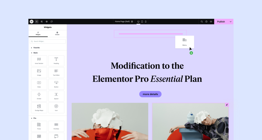 Elementor Pro 4.0.1 Interface