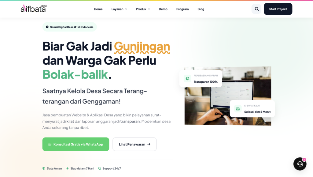 jasa website dan aplikasi desa alifbata digital