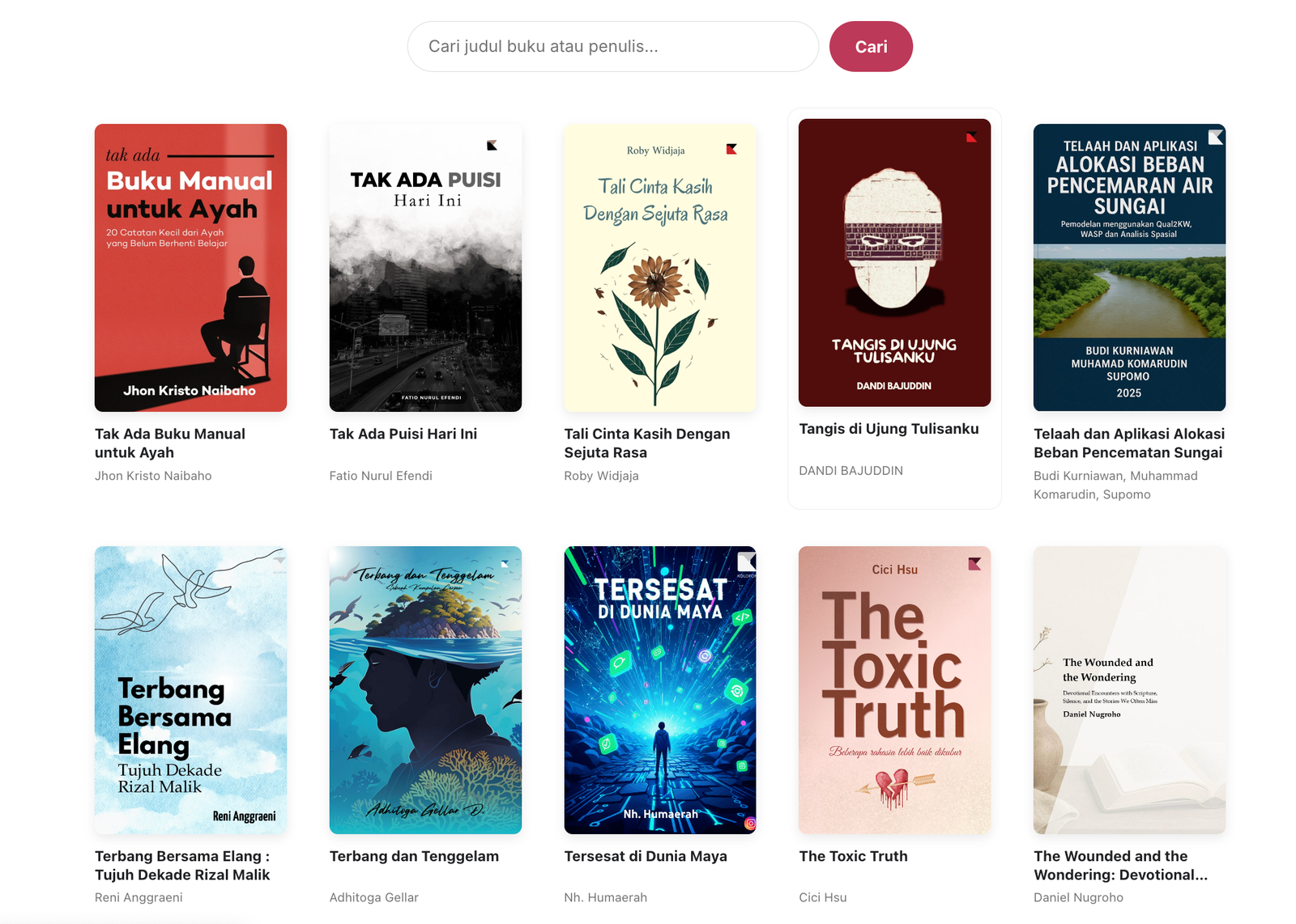 tampilan katalog buku alifbata