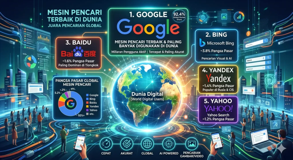 Mesin Pencari Terbaik dan Paling Banyak Digunakan di Dunia